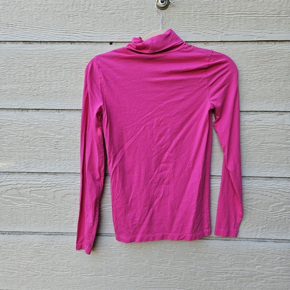 J. Crew hot pink tissue turtleneck cotton XS - Picture 1 of 6
